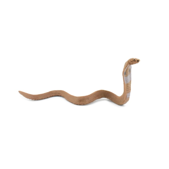 Snake, Common Indian Cobra, Rubber Reptile, Educational, Realistic Hand Painted, Figure, Lifelike Model, Figurine, Replica, Gift, 4" F3455 B39