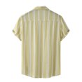 thumbnail image 3 of QBGSAY Mens Shirts Casual Shirt Stripe Printed Shirt Short Sleeve Breasted Turn Down Shirt Soft Fashion Shirt Classic And Comfortable Top, 3 of 9