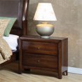 thumbnail image 1 of Coaster Hillary 2 Drawer Nightstand in Warm Brown and Brushed Nickel, 1 of 2