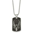 thumbnail image 2 of Stainless Steel Ball Beaded Necklace with Pendants Chain Chisel Antiqued and Polished Black IP-plated Grenade Wings Dog Tag on a 22 inch 25 mm, 2 of 5