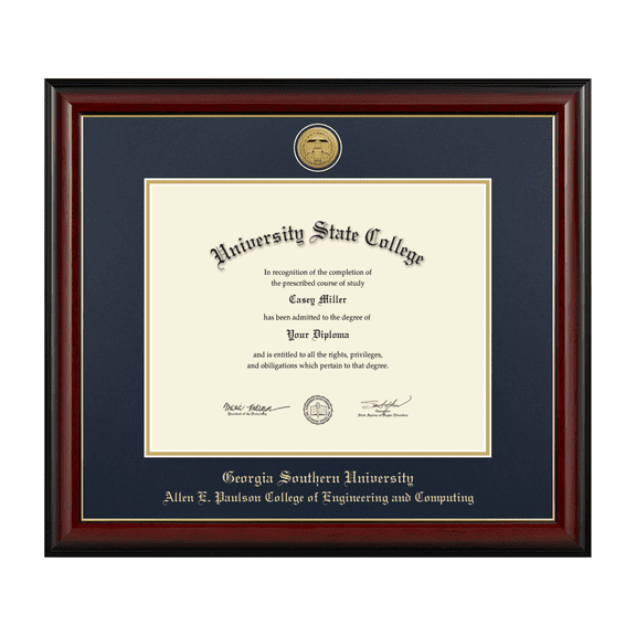 Framerly - Georgia Southern Engineering Diploma Frame with Navy and Gold Mat