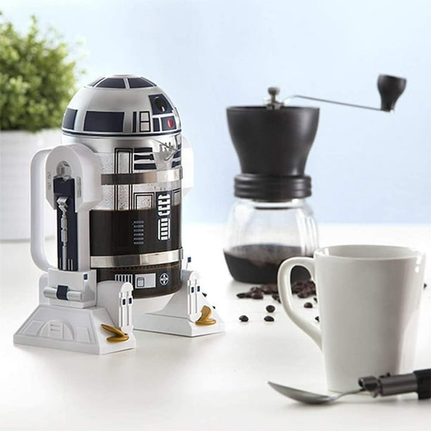 TEENKON French Press Insulated 304 Stainless Steel Coffee Maker 32 Oz Robot R2D2 Hand Home Coffee Presser with Filter Screen for Brew Coffee and Tea