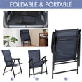 thumbnail image 7 of Topeakmart Outdoor Folding Dining Chairs with High Backrest and Armrests, Set of 2, Navy Blue, 7 of 7