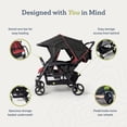 thumbnail image 4 of Foundations Gaggle Odyssey 4-Seat Quad Stroller, Reclining Bench Seats with Canopy, Black​, 4 of 8