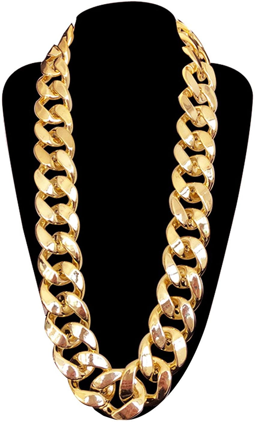 Men's Thick Necklace, Rapper Fake Gold Chain 90's Hip Hop Fake Gold