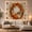 Fall Wreath, variant on Harvest Pie Among Pumpkins and Wheat, Cozy Farmhouse for Food Lovers, Autumn Kitchen Wall Art, Thanksgiving Hostess Gift, Tapestry Wall Hanging for Kitchen and Dining Room