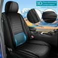 thumbnail image 6 of DIKSOAKR Leather Seat Covers Fit for Hyundai Santa Fe 2009-2025 Full Set Waterproof Car Seat Cover Automotive Seat Protector Cushion with Lumbar Support(Black,5 Seats), 6 of 10