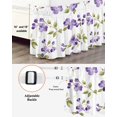 thumbnail image 4 of Purple Floral Ruffle Bed Skirt Queen Size Green Leaf Adjustable Elastic Dust Bed Skirts Wrap Around Bedskirt Wrinkle Free Easy Fit with 16 Inch Drop, 4 of 8