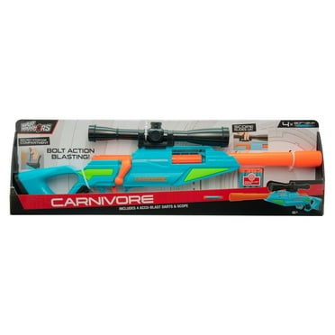 Carnivore Blaster Dart Gun W/ 4 Accu-Blast Darts & Scope,  Ages 6 