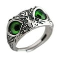thumbnail image 3 of Anillos de Búho de Ojo de Demonio Yinane Anillo de Declaración Retro Verde, 3 of 7