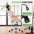 thumbnail image 4 of LUCKLIFE Office Chair High Back Mesh Swivel Ergonomic Chair with Armrests, White, 4 of 7