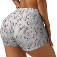 thumbnail image 2 of Sigee Orchids Flowers Print Women's High Waist Workout Shorts - Squat Proof, Tummy Control, Yoga and Gym Activewear-, 2 of 9