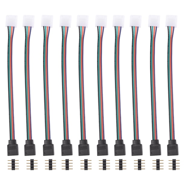 Conector de tira LED de 10 piezas Conector LED LED LED sin soldador Conector LED LED de 4 pines