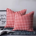 thumbnail image 2 of 24x24 Pillow Covers Set of 2, Red White Plaid Throw Pillow Covers Decorative Couch Cushion Case, Modern Farmhouse Buffalo Check Gingham Microfiber Square Pillowcases for Bedroom Car Living Room, 2 of 7