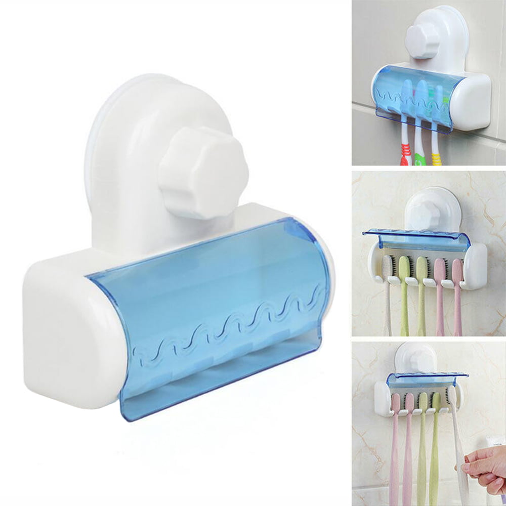 5 Racks Toothbrush Spinbrush Suction Holder Bathroom Wall Mount Stand Rack Home 