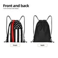 thumbnail image 2 of Yiaed Firefighters USA Flag Print Drawstring Bags Drawstring Backpack Bulk String Back Pack Gym Sport Bag-Small, 2 of 5