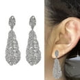 thumbnail image 2 of RUISINERY Elegant Small Feathered Drop Earrings Feathered Drop Earrings with Rhinestones Versatile Jewelry for Every Occasion, 2 of 8
