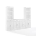 thumbnail image 5 of 3-Piece Sideboard Bookcase Set - Storage Cabinet, Entryway Organizer, White Finish, Adjustable Shelves, 5 of 10