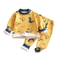 thumbnail image 6 of ITSAME Boys Outfit 2-Piece Long Sleeve Crewneck Fleece-Lined Top and Pants Kids Warm Comfy Set Yellow Size 6, 6 of 6