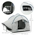 thumbnail image 2 of Waterproof SUV Tailgate Tent for 5-6 Person Camping, 2000mm Water-Resistant Polyester Car Tent with 3 Doors and Mesh Window, Grey and Blue, Fits Hatchbacks, CUVs, and Minivans, 2 of 7