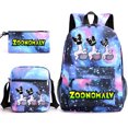 thumbnail image 1 of ZOONOMALY Zoo Schoolbag Male And Female Student Three-piece Large Capacity Backpack-week, 1 of 4