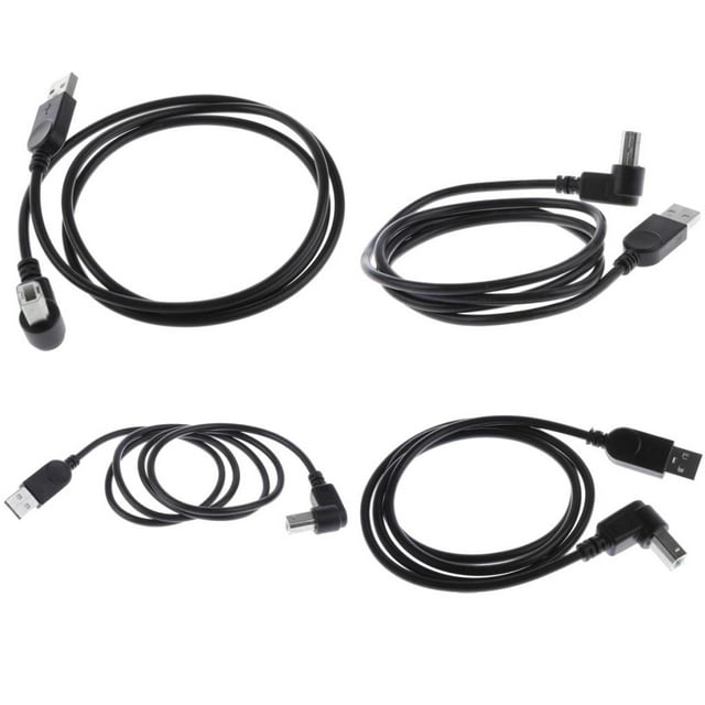 Cable De Carga Del Adaptador 4x USB2.0 -b (90 degree A La Derecha / Izquierda / Arriba / Abajo) Hugo Cable adaptador USB macho tipo B