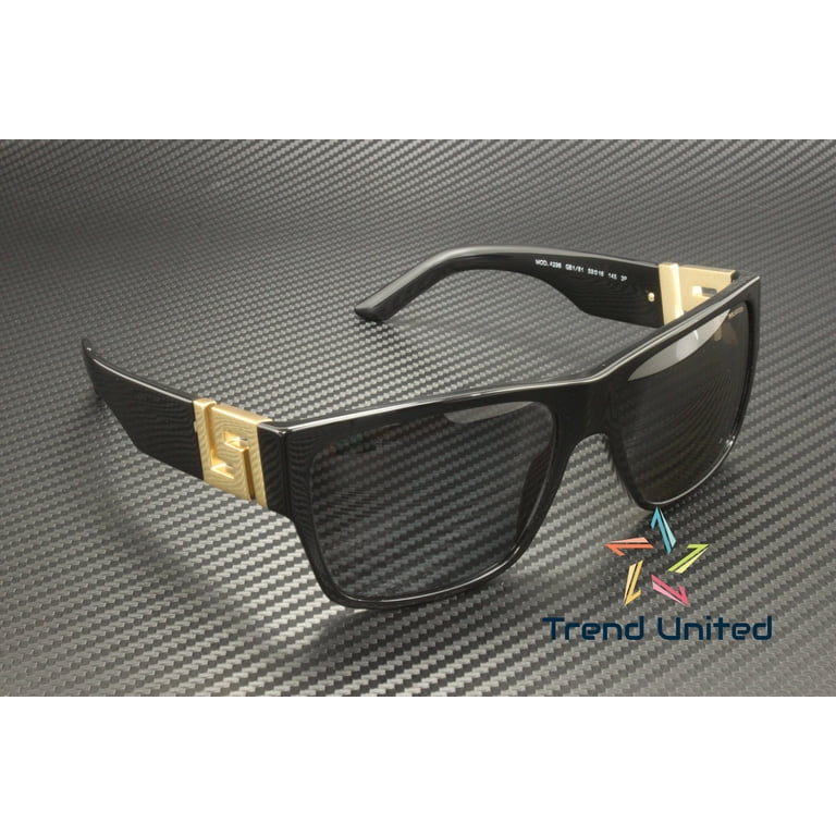 小物 VERSACE Square Wrap Sunglasses Black VERSACE Sunglasses New Black Square Wrap Shield Mask Acetate