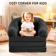 thumbnail image 3 of Akaber Folding Boneless Chair, Futon Sofa Bed with Portable Handle, Small Couch for Living Room, Bedroom, Black, 3 of 9
