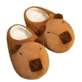 thumbnail image 1 of Capybara Plush Slippers Cartoon Cute Lovely Soft Cozy Capibara Clap Ring Winter Indoor Warm Slipper, 1 of 5