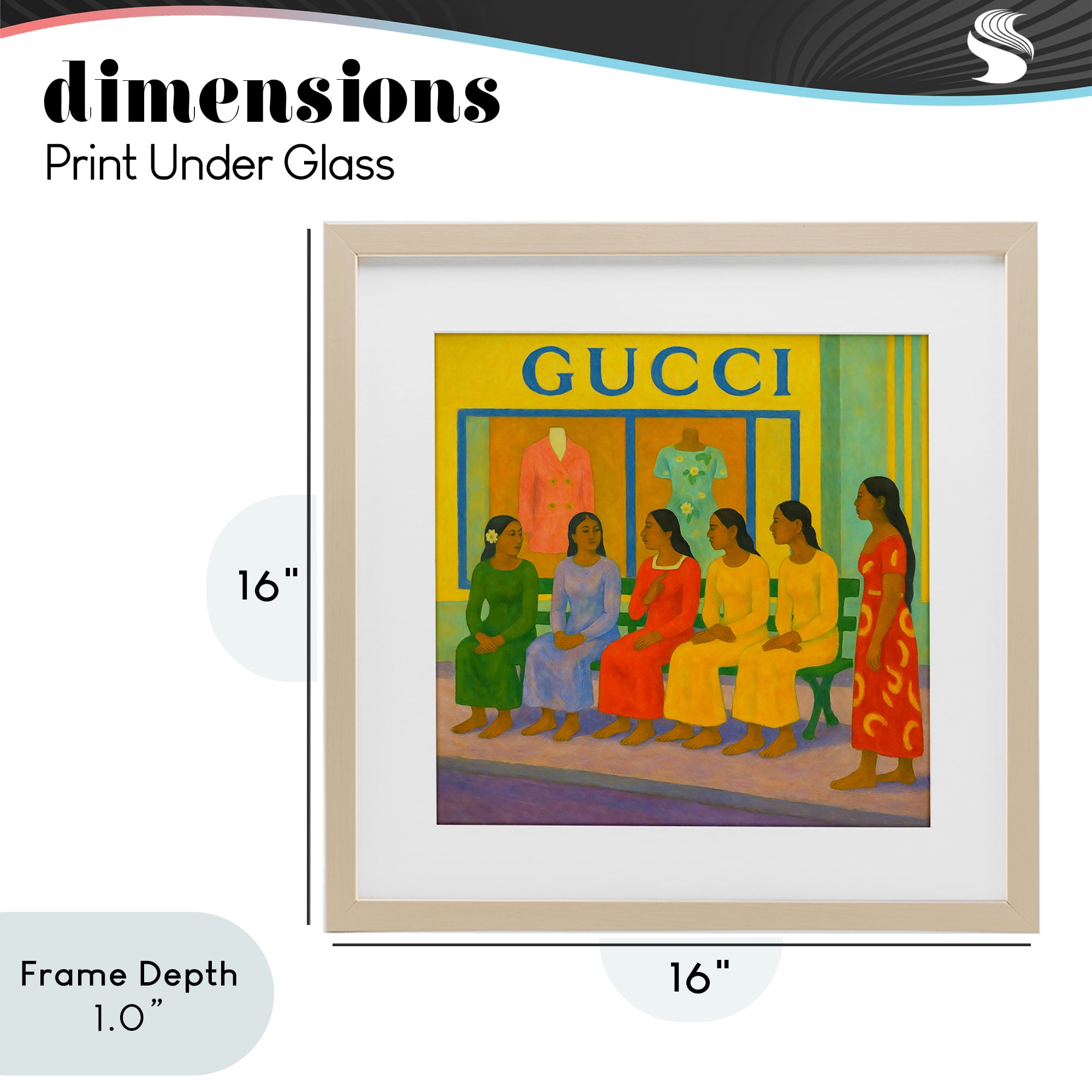 Stupell Industries Gaugin Style Glam Birch Framed Print Under Glass, design by Grotto Studios