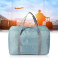 thumbnail image 3 of Bolsa de gimnasio plegable para ropa y botellas, bolsa organizadora de viaje portátil azul, 3 of 8