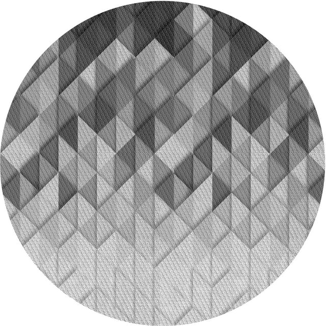 Ahgly Company Tapis Rond Lavable en Machine Intérieur Transitionnel Gris Cendré, 7 Pieds Rond