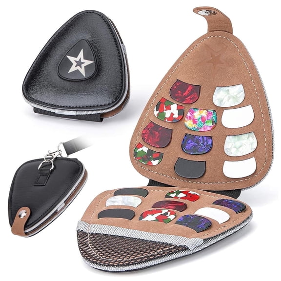 Kabuer Guitar Pick Holder,Guitar Accessories Gift for Musicians,PU Leather (Case Only)