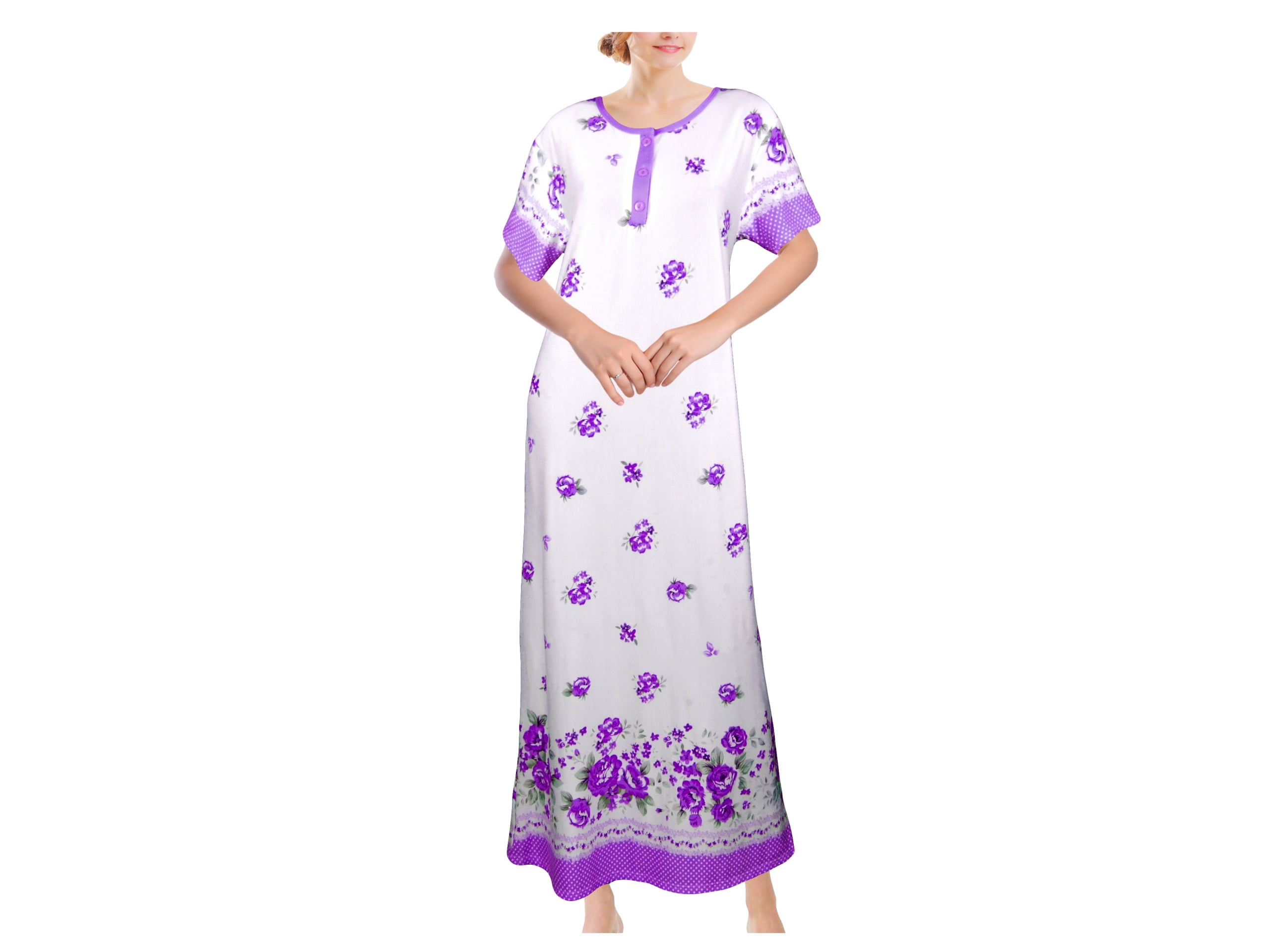 button front night gown