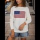 thumbnail image 4 of Suéter Informal Holgado de Larga con Cuello Redondo y Estampado de Bandera para Mujer. XXL, 4 of 8