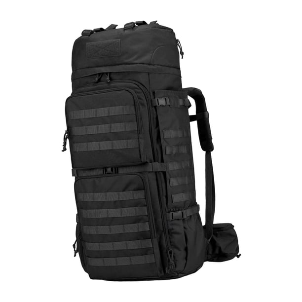 Mochila de camping versátil, bolsa de viaje para excursiones de mochilero al aire libre. Negro