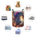 thumbnail image 3 of Lsque Rainbow Sunset Cloud White Horse pattern Laundry Hamper Basket, Tall Woven Rope Hamper Basket for Clothes, Lightweight Storage Basket, Collapsible Waterproof-Small, 3 of 8