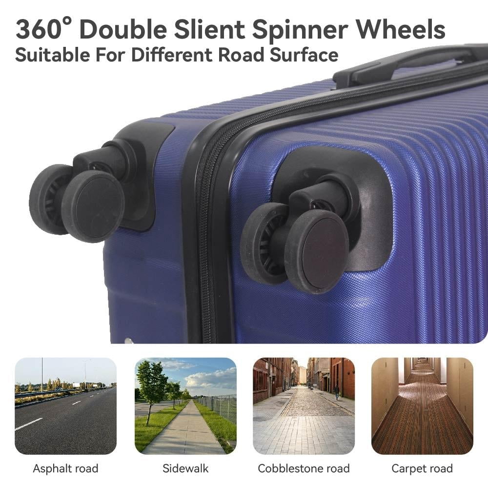 3Pcs 20''24''28'' Lightweight Luggage Sets, Hardshell Durable Suitcase Sets, 360-Degree Spinner Trunks with TSA Lock