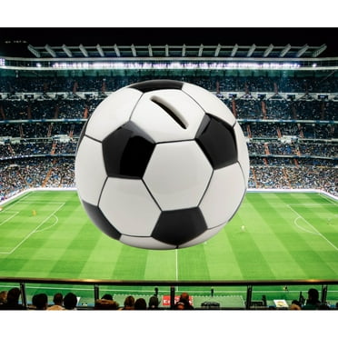 Ceramic Soccer Piggy Bank 4.75 inch Unique Home Decor Gift for Dad Son Kids Room