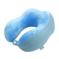 thumbnail image 1 of Adult Memory Foam Neck Support Pillow - Soft Crystal Velvet U-Shaped Travel Pillow for Comfortable Rest, Lightweight & Portable Design with Contouring Support, Sky Blue, 1 of 6