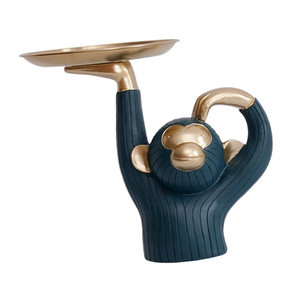 Bandeja decorativa de almacenamiento de estatua perfecl Bandeja de estatua de mono