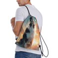 thumbnail image 4 of Yiaed Cloud Border Collie Print Drawstring Bags Drawstring Backpack Bulk String Back Pack Gym Sport Bag-Medium, 4 of 5