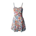 thumbnail image 7 of Coduop Women's Summer Floral Ruffle Mini Dress Sleeveless Spaghetti Strap A Line Short Dress, 7 of 7