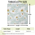 thumbnail image 2 of Vinyl Tablecloth Square Fitted with Daisy and Wildflower Artwork, Rustic Boho Chic Elastic Floral Cover for Indoor Outdoor Dining, 2 of 6