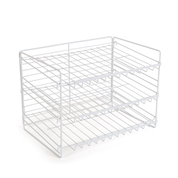 Mainstays 3-Tier Can Organizer Dispenser Rack, Powder-Coated Steel Can Storage Organizer for Kitchen Pantry, White