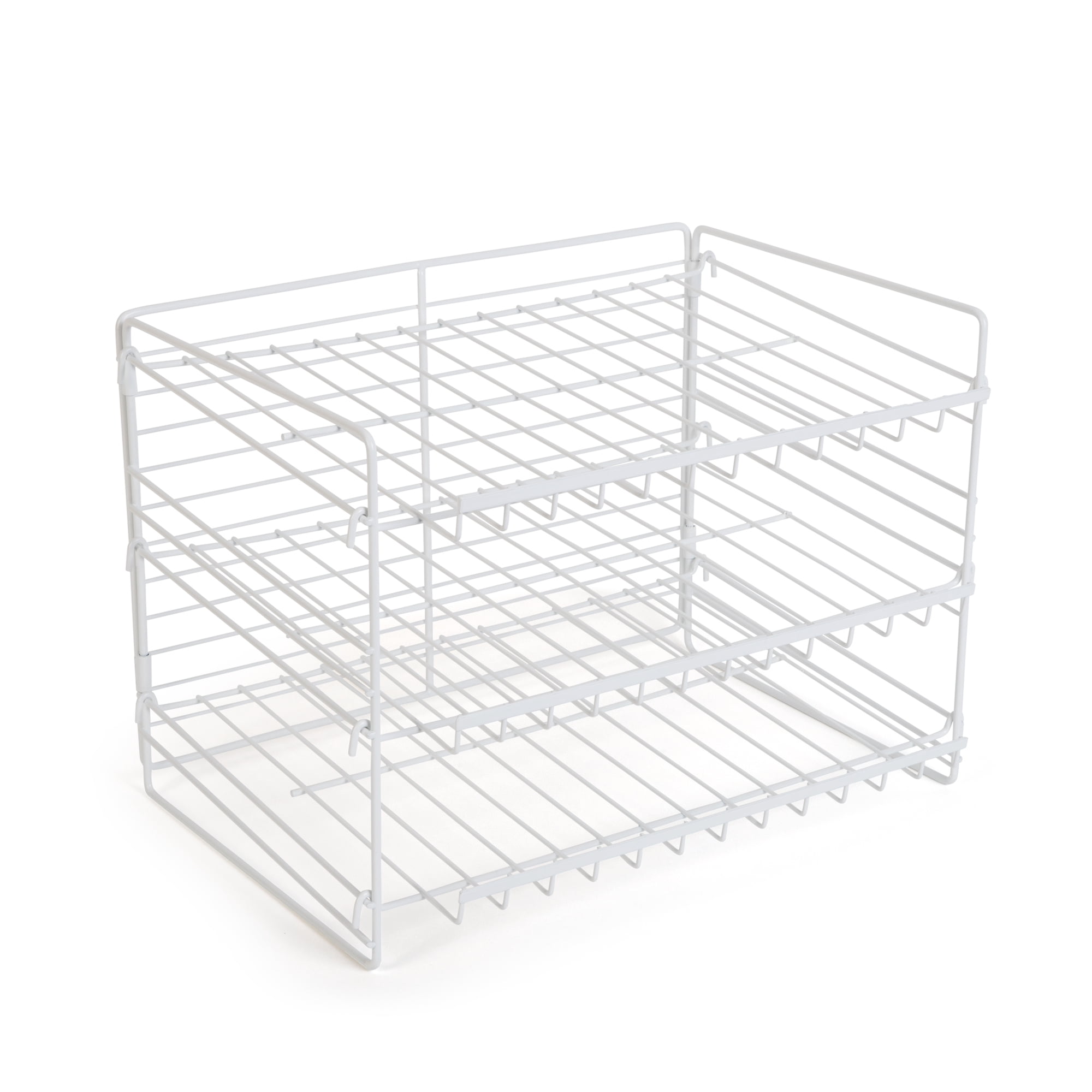 Mainstays 3-Tier Can Organizer Dispenser Rack, Steel, White