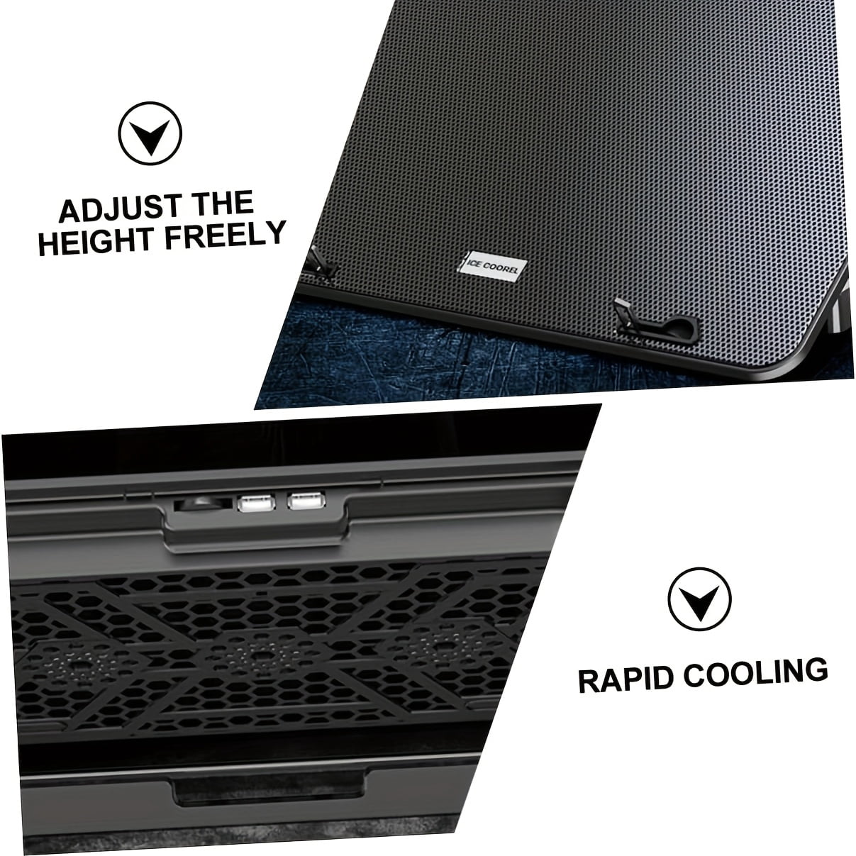 Laptop Cooling Pad 6 High Performance Fans Silent Cooling Pad For Laptop Adjustable Height Sturdy Stand