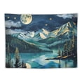 thumbnail image 5 of GOSMITH Mountain Tapestry Nature Forest Tree Tapestries for Bedroom Aesthetic Starry Night Moon Stars Tapestrys Wall Hanging Teal Abstract Wall Tapestry for Dorm Living Room Painting, 5 of 6