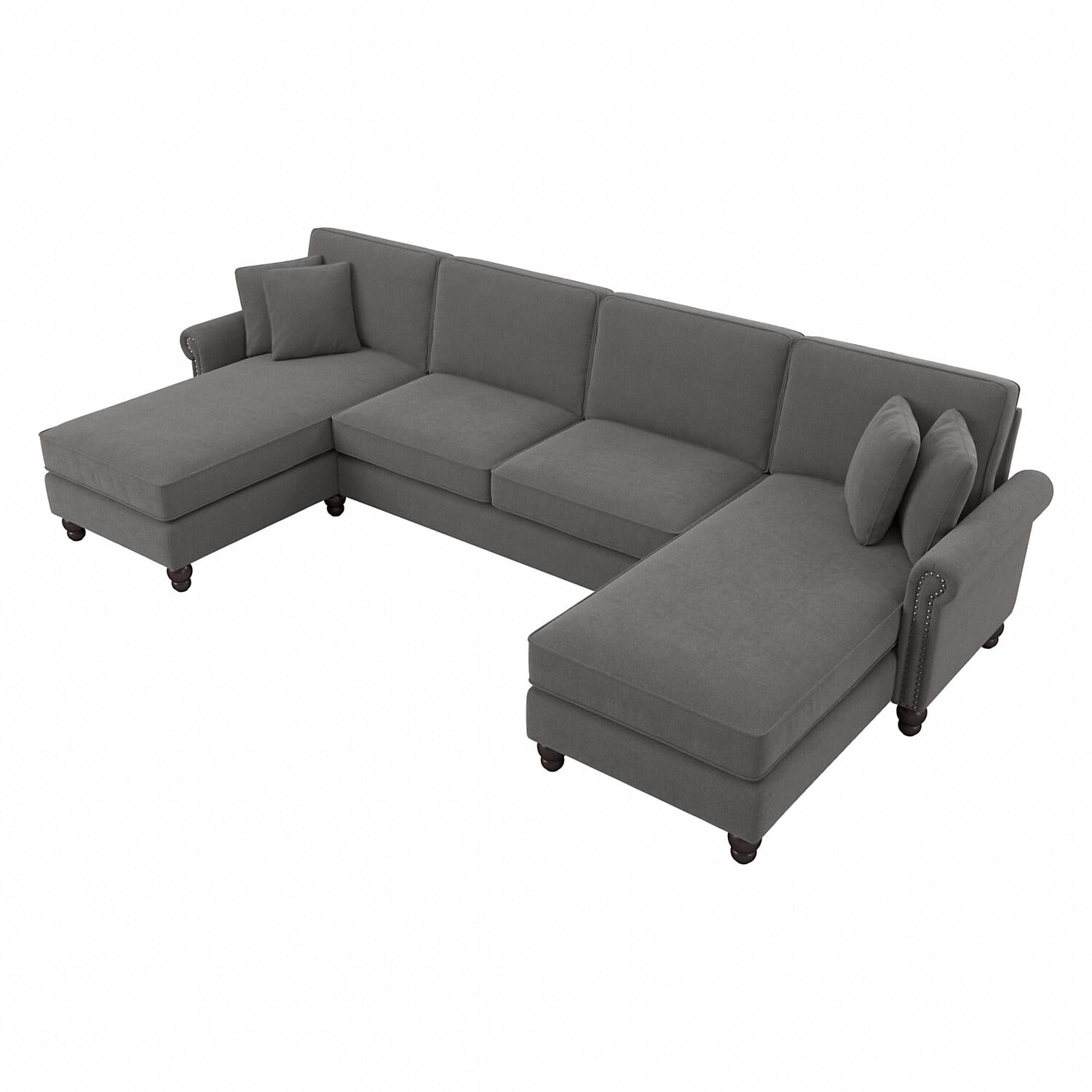 Bush Furniture Coventry 131W Sectional Couch with Double Chaise Lounge