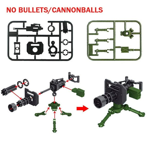 Military Weapon Building Blocks Heavy Guns Pack City Bazooka Mortar Cannon Series Ww2 Army Accessories Swat Moc Brick Gift Toys